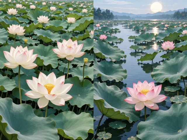 荷花春夏盛放，冬季浅水越冬指南，四季养护全解析