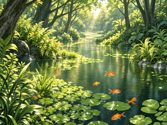 金鱼藻净化水质浑浊，营造自然生态景观