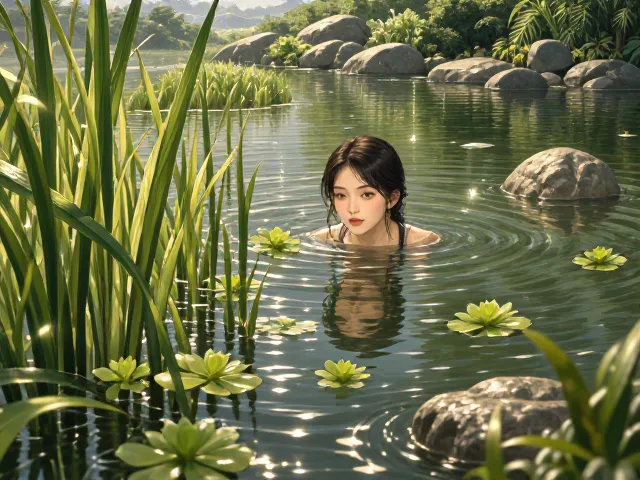 金鱼藻净化水质浑浊，营造自然生态景观