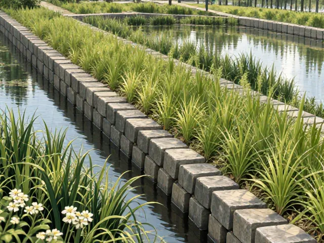 公园湿地驳岸设计，石菖蒲生态护坡与景观美化指南