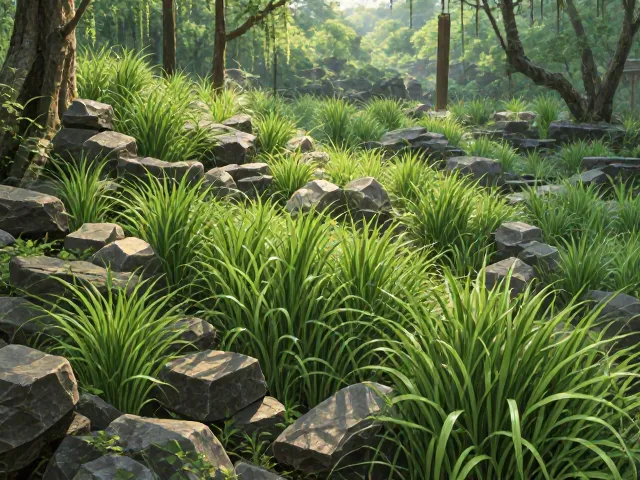 石菖蒲，隐逸情怀下的防风固土神器，打造庭院静谧绿意