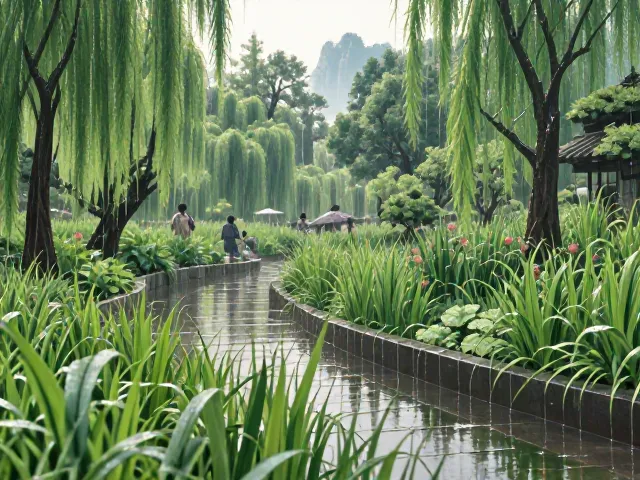 雨水花园用石菖蒲,低维护成本打造生态景观