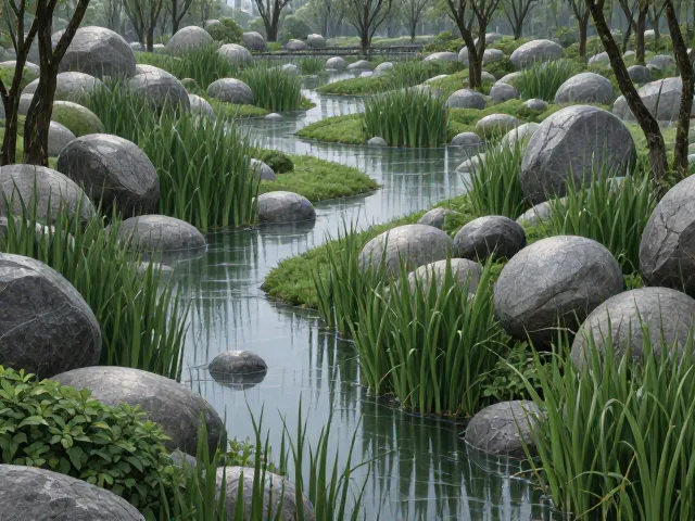 雨水花园用石菖蒲,低维护成本打造生态景观
