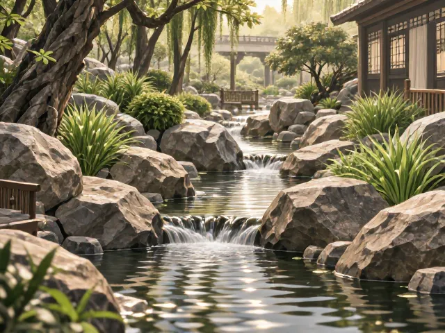 石菖蒲庭院水景种植,干湿交替频繁下的养护与造景技巧