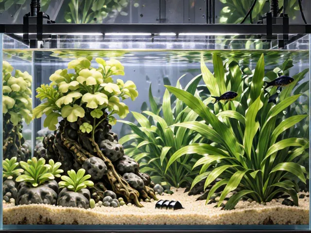 水榕造景搭配底床耙,定制专属鱼缸景观,打造自然生态美景
