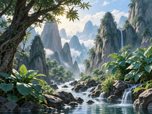 水榕造景微缩自然景观,打造高山流水意境的鱼缸美学指南
