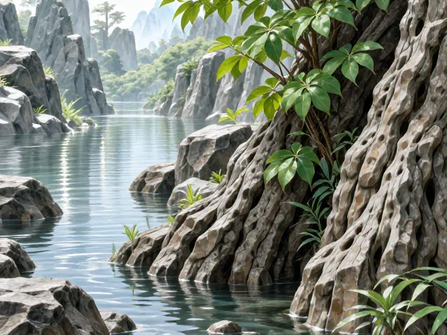 小水榕适合沉木岩石造景,18-28度生长旺盛