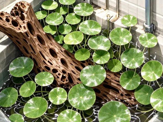 浴室角落铜钱草沉木造景,高颜值水培绿植DIY指南