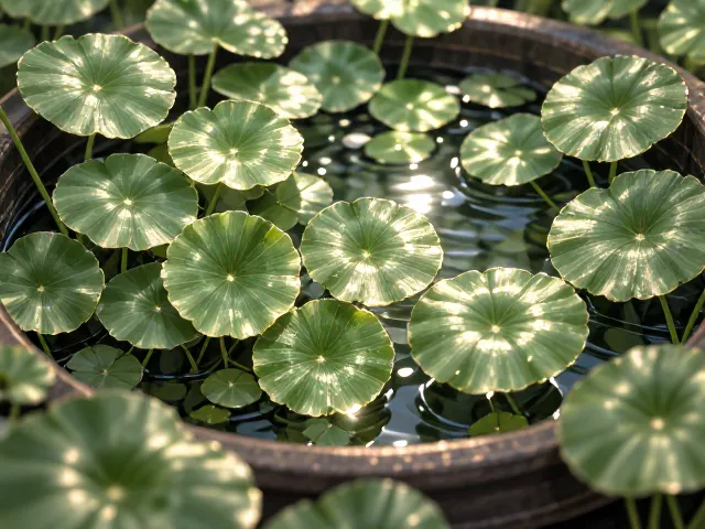 铜钱草组合水景盆,视觉设计师的治愈系桌面美学指南