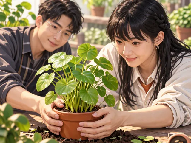 铜钱草移栽定植指南，选对陶瓷花盆，爆盆快又美