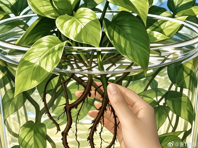 绿萝水培烂根怎么救?夏季降温技巧,清理烂根教程