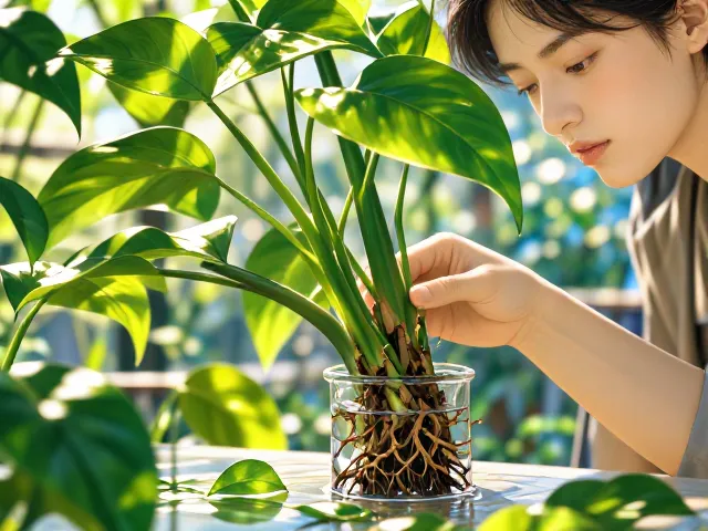 绿萝水培烂根怎么救?夏季降温技巧,清理烂根教程