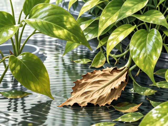 绿萝水培枯叶怎么剪?3步修剪法,叶片油绿爆盆