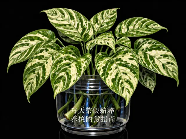 绿萝水培单株欣赏,稀有锦化品种养护与观赏指南