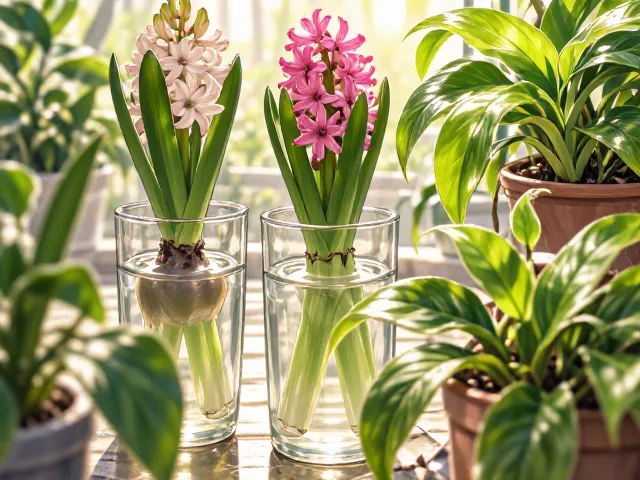 风信子水培与绿萝养护,明亮散射光下如何养出好状态