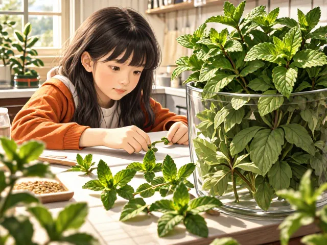 薄荷水培技巧，厨房鲜叶干燥保存，调味更香