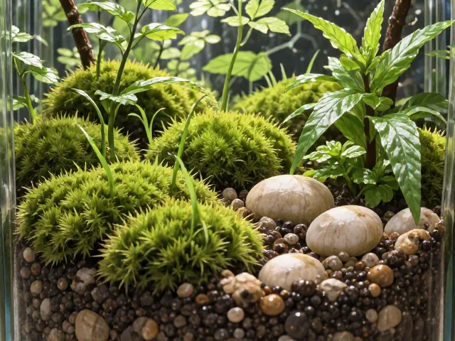 薄荷水培苔藓微景，无土栽培打造高颜值桌面绿植