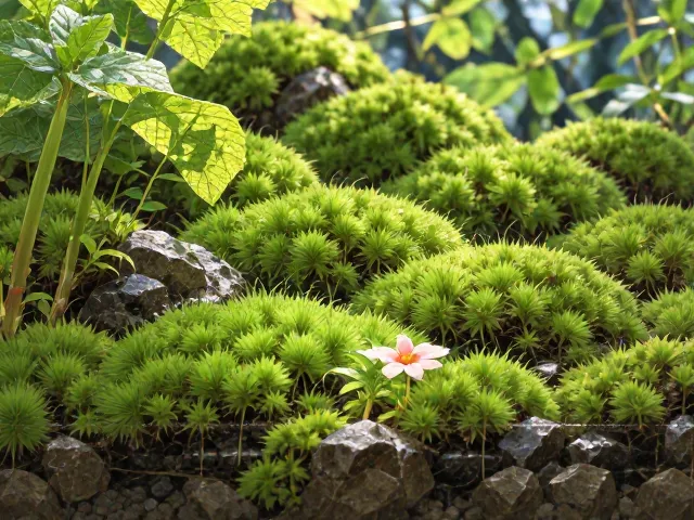 薄荷水培苔藓微景，无土栽培打造高颜值桌面绿植