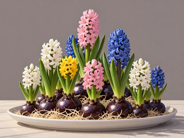 风信子根观造景,层叠堆叠技巧,打造高颜值桌面微景观