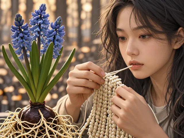 风信子根观与留白艺术，编织编结的治愈美学