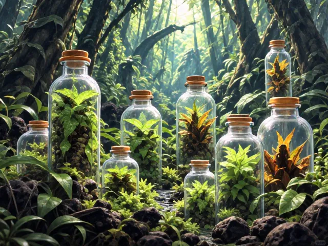 雨林缸造景，高低错落玻璃瓶打造立体生态美景