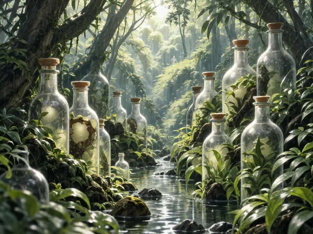 雨林缸造景，高低错落玻璃瓶打造立体生态美景
