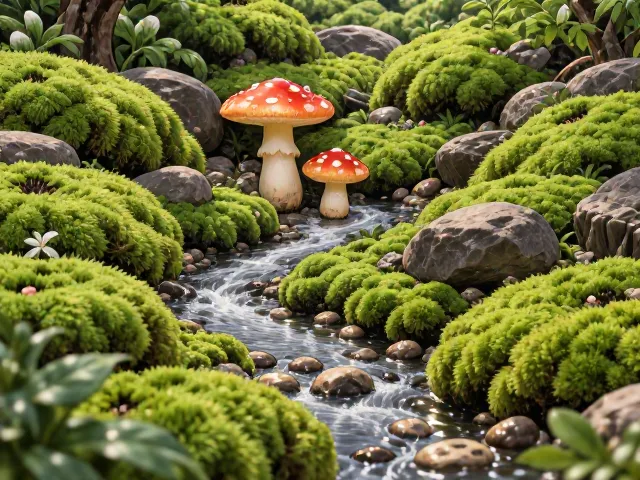 苔玉微景观,苔藓,石头,蘑菇DIY教程,打造治愈系桌面生态
