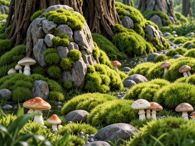 苔玉微景观,苔藓,石头,蘑菇DIY教程,打造治愈系桌面生态