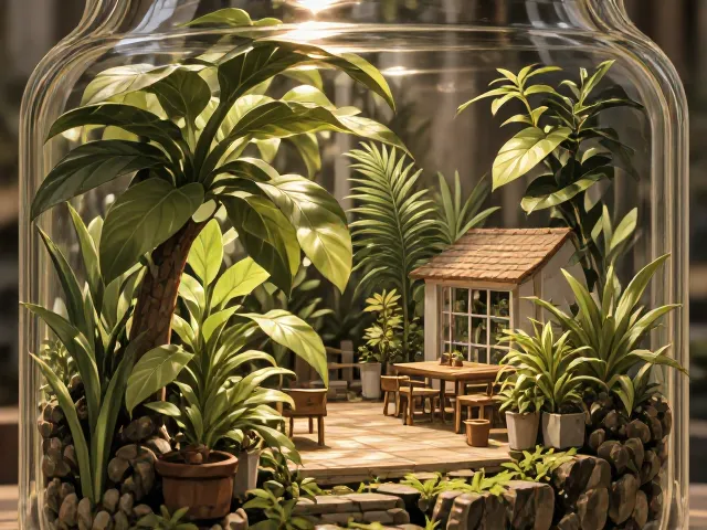玻璃瓶景中植物过大怎么破?迷你小屋微景观改造教程