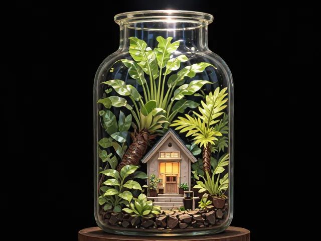 玻璃瓶景中植物过大怎么破?迷你小屋微景观改造教程