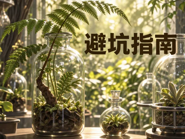 蕨类玻璃瓶景，通风不良怎么办？搭配玻璃球避坑指南