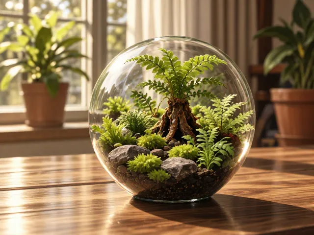 苔玉蕨类玻璃球，打造治愈系桌面微景观，提升家居格调