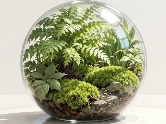 苔玉蕨类玻璃球，打造治愈系桌面微景观，提升家居格调