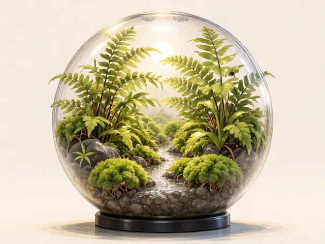 苔玉蕨类玻璃球，打造治愈系桌面微景观，提升家居格调