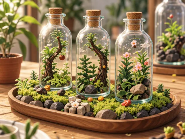 玻璃瓶景,木质托盘,打造治愈系微缩景观的DIY教程与灵感