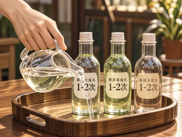 玻璃瓶景配木质托盘,每周浇水1-2次养护指南