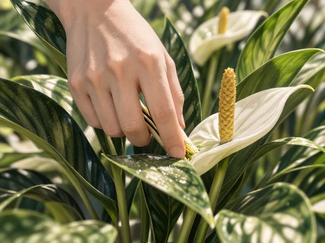 白掌水培忽视叶片清洁？苯系物吸附功效大打折扣