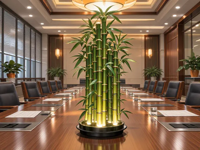 富贵竹塔搭配办公风格，会议室中心装饰灵感