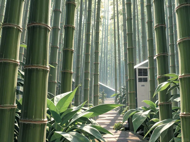 富贵竹塔如何增加空间活力？搭配空调控制室温更舒适