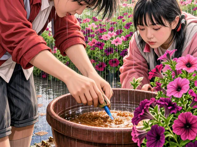 矮牵牛雨季注意排水,薄肥勤施促花开