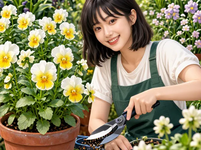 三色堇盆栽幼苗期如何养护?花期增施磷钾肥促花技巧