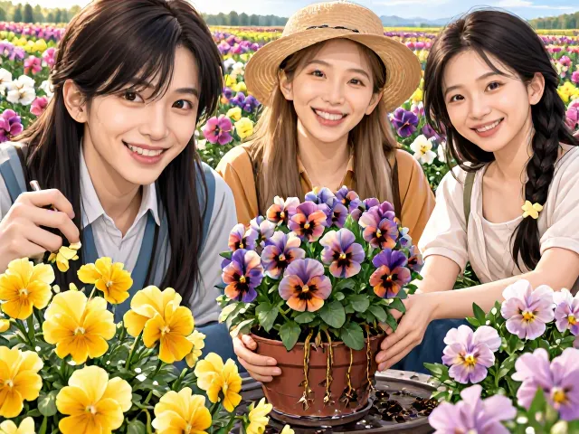 三色堇春季追肥促花技巧,忌积水防烂根,花开爆盆