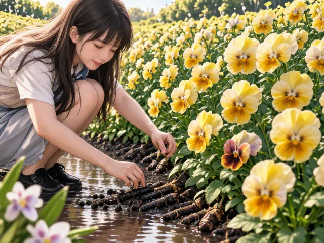 三色堇春季追肥促花技巧,忌积水防烂根,花开爆盆
