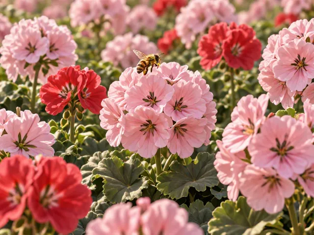 春季观花首选,天竺葵如何吸引蜜蜂蝴蝶?