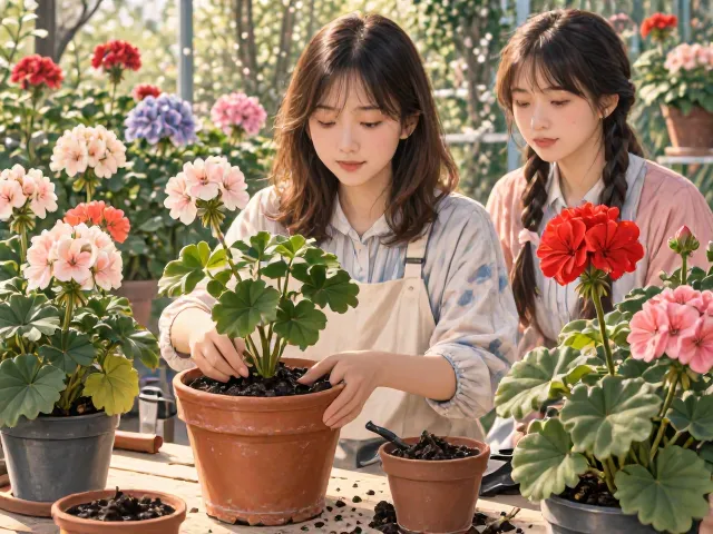 天竺葵分株繁殖技巧，花型多样品种养护指南