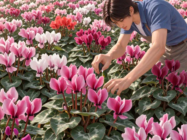 仙客来定期施肥促花芽分化，掌握技巧让花开爆盆