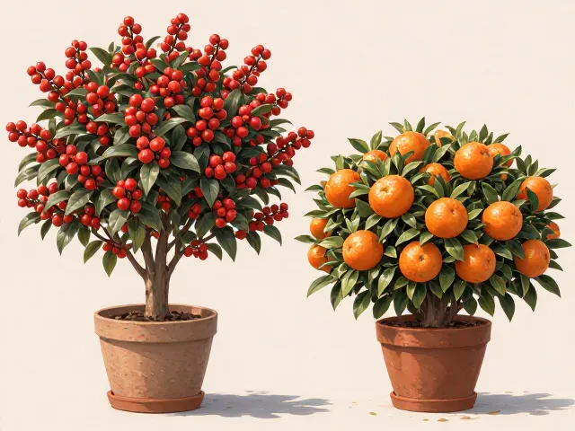 冬青和四季橘区别，植株大小对比，选对盆栽不踩雷