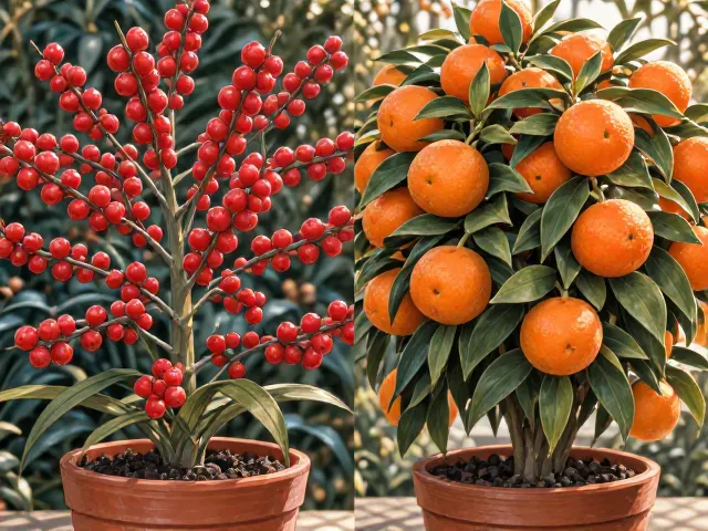 冬青和四季橘区别，植株大小对比，选对盆栽不踩雷