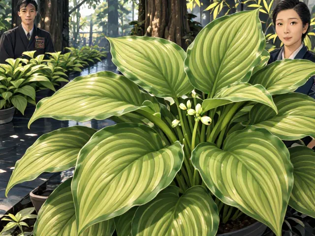 玉簪生长季定期施肥，富含有机质促花大叶茂