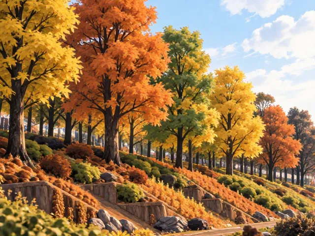 四季橘固土护坡,打造秋冬景观亮点的优选植物方案